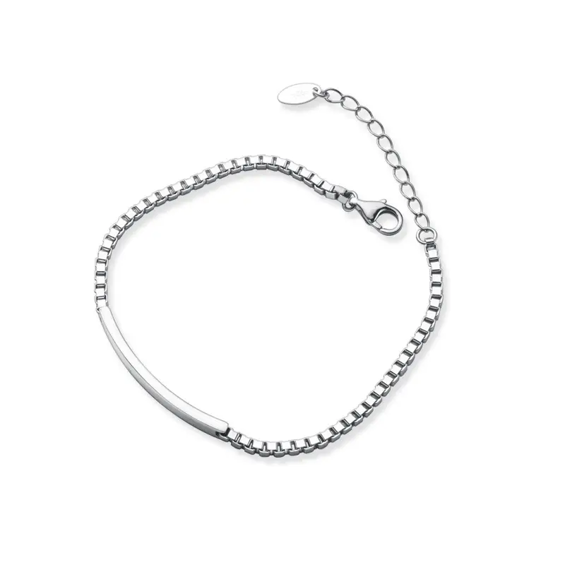 Personalized Girlfriends Bracelet 925 Sterling Silver Simple Word Trend Cool Bracelet