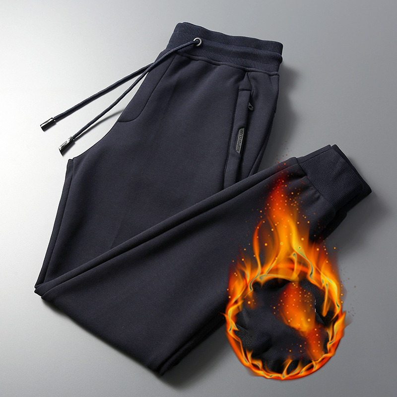 Spring And Autumn Plush And Thickened Sports Pants Men's Knitted Casual Pants