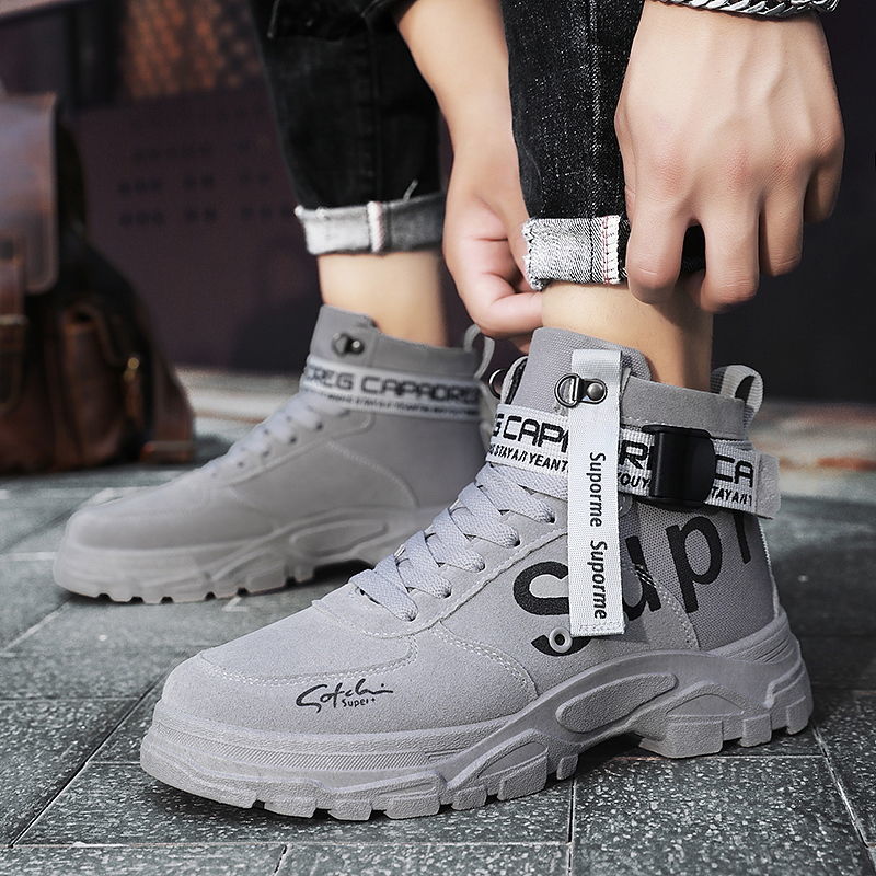 Title 3, New Spring Mens Shoes Korean Trend High-Top Ca...