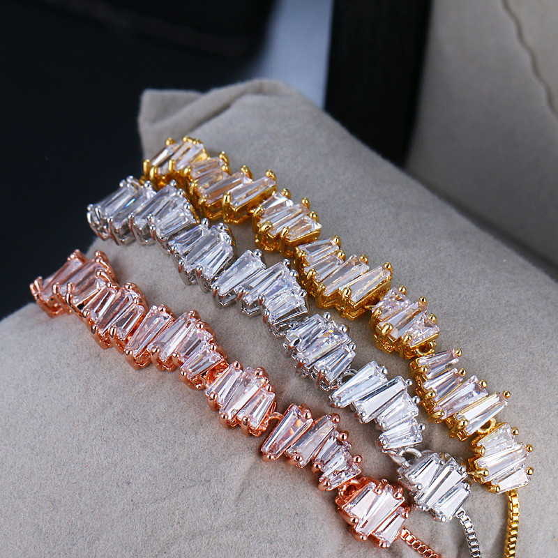 European And American Damp Elegant And Simple Diamond-shaped Zircon Claw Chain