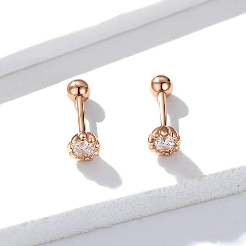 Silver Charm S925 Pure Silver Simple Earrings Lady