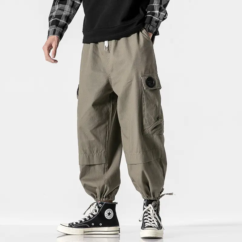 Steam Eye Circle Straight Loose Harem Cropped Trousers