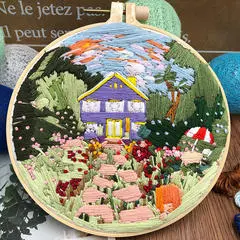 France Garden Flower Beginner Embroidery Fabric Threads Material Bag Diy 3d Landscape Needlework Cross Stitch Kit Wall Painting - Summer Garden - View 1
