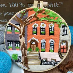 France Garden Flower Beginner Embroidery Fabric Threads Material Bag Diy 3d Landscape Needlework Cross Stitch Kit Wall Painting Cool In Summer - Shop at LoveMi