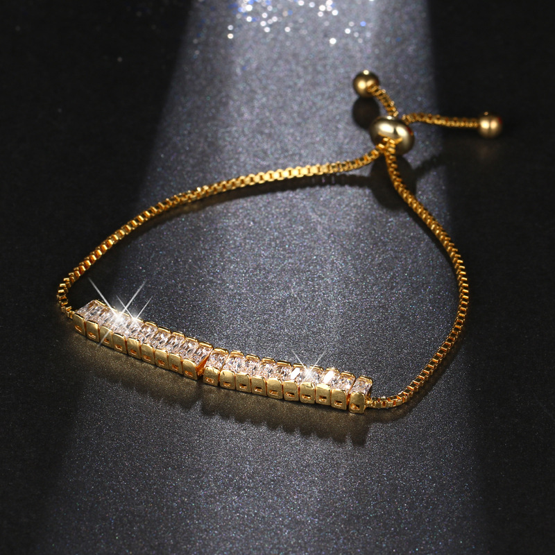 Trendy Fashion Bracelet Women's Zircon Crystal Pulling Adjustable Hand Jewelry