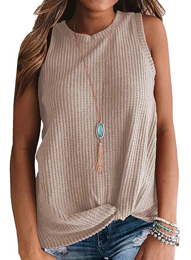 Casual Round Neck Sleeveless T-shirt Vest