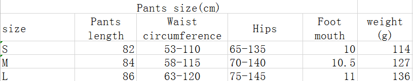 Size Chart for Blue 2 pcs Leopard Sports Bra+Leggings