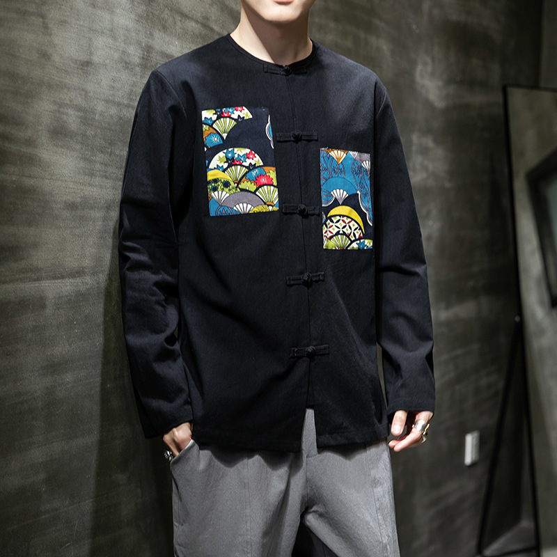 National Style Chinese Style Men's Long-Sleeved T-Shirt