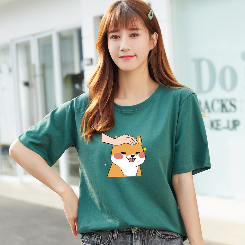 Trend Cartoon Short-sleeved Women's Women's Ins Pure Cotton Women's Half-sleeved T-shirt Spring And Summer Korean Style Loose Slim Top