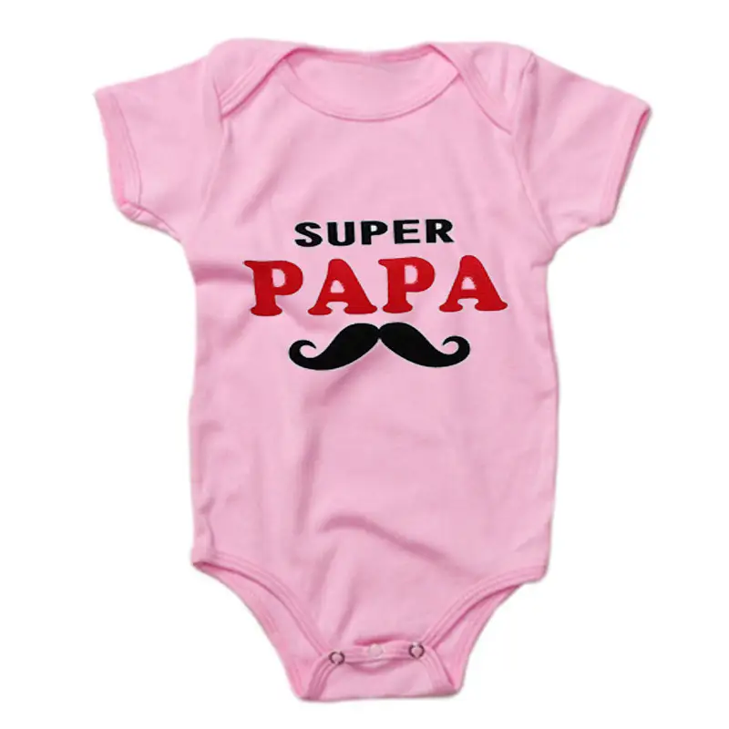 DERMSPE Funny Super Mama Papa Printed Baby Romper New Fashion Boys Girls Jumpsuit Soft Short Sleeved O Neck Bodysuit 0-24M