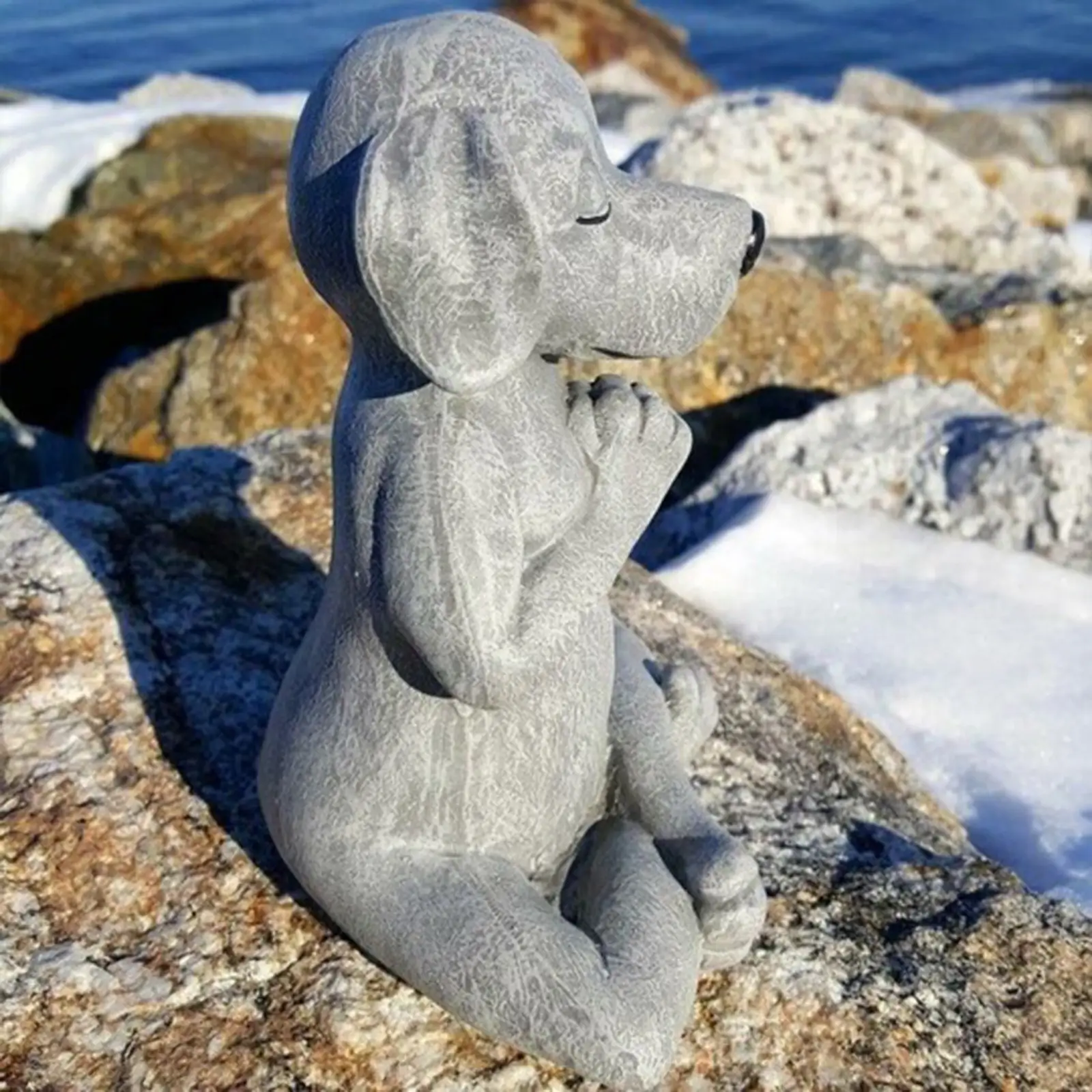 Buddhist Meditation Cat Garden Decoration Resin Crafts Yoga Dog Decoration