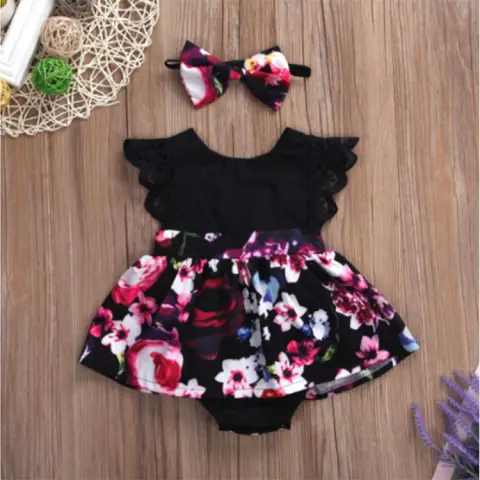 European Beauty Baby One-Piece Ha Skirt Romper Summer Short-Sleeved