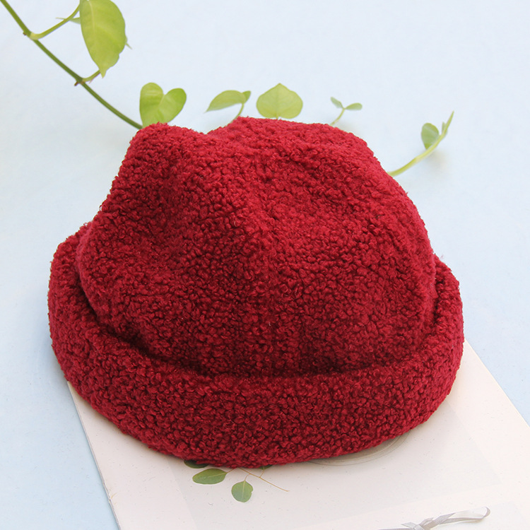 Autumn and Winter Lamb Hair Curled Hat