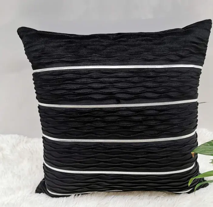 Simple Luxury Striped Velvet Pillow Cover Cushion
