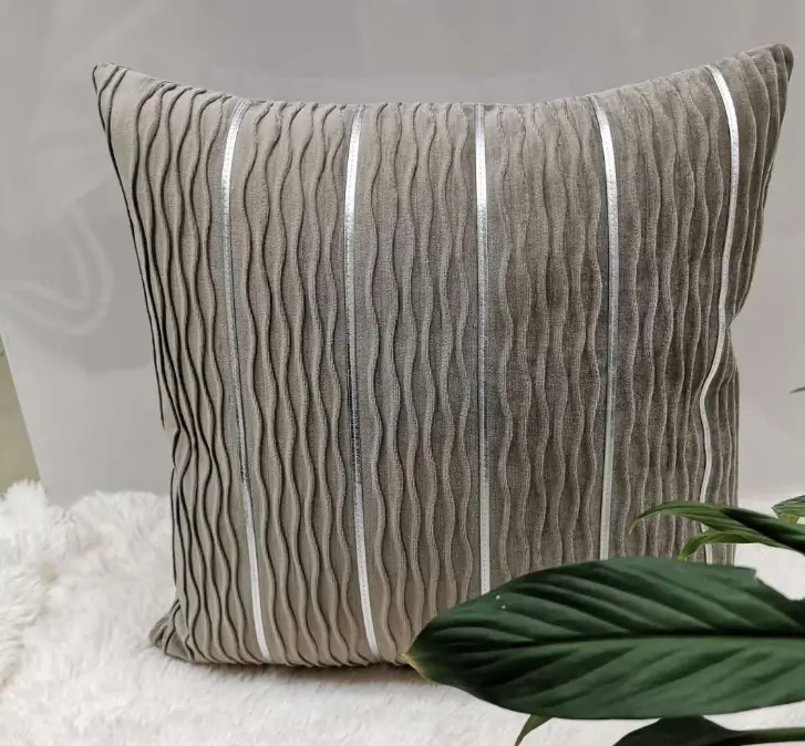 Simple Luxury Striped Velvet Pillow Cover Cushion