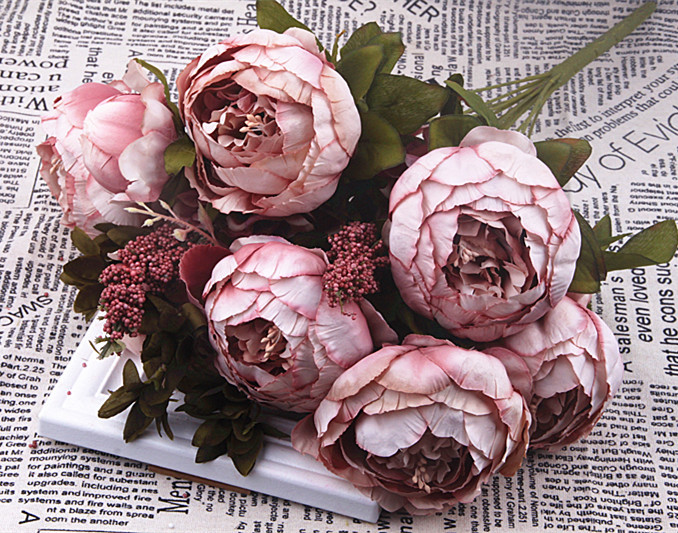 Title 3, 13 Core-spun Peony Decorative Artificial Flower...