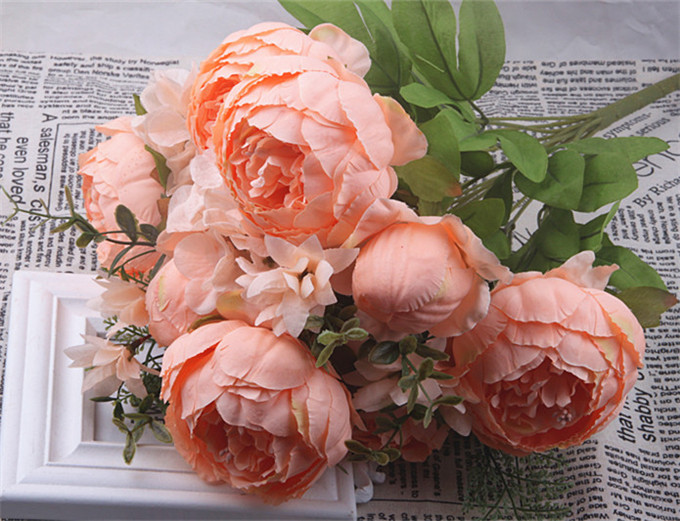 Title 4, 13 Core-spun Peony Decorative Artificial Flower...