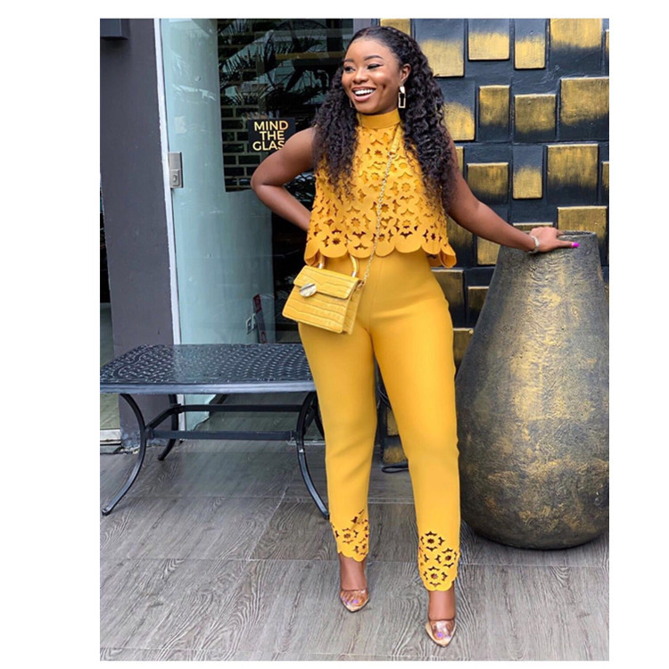 Hollow Burnt Solid Color Sleeveless Top