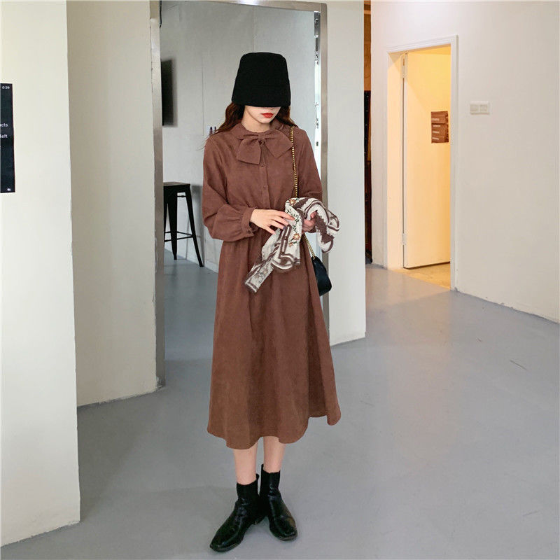 Two-Piece Long-Sleeved Dress Crocheted Waistcoat