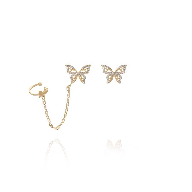 Exquisite High-end Asymmetrical Ear Bone Clip Sterling Silver Needle