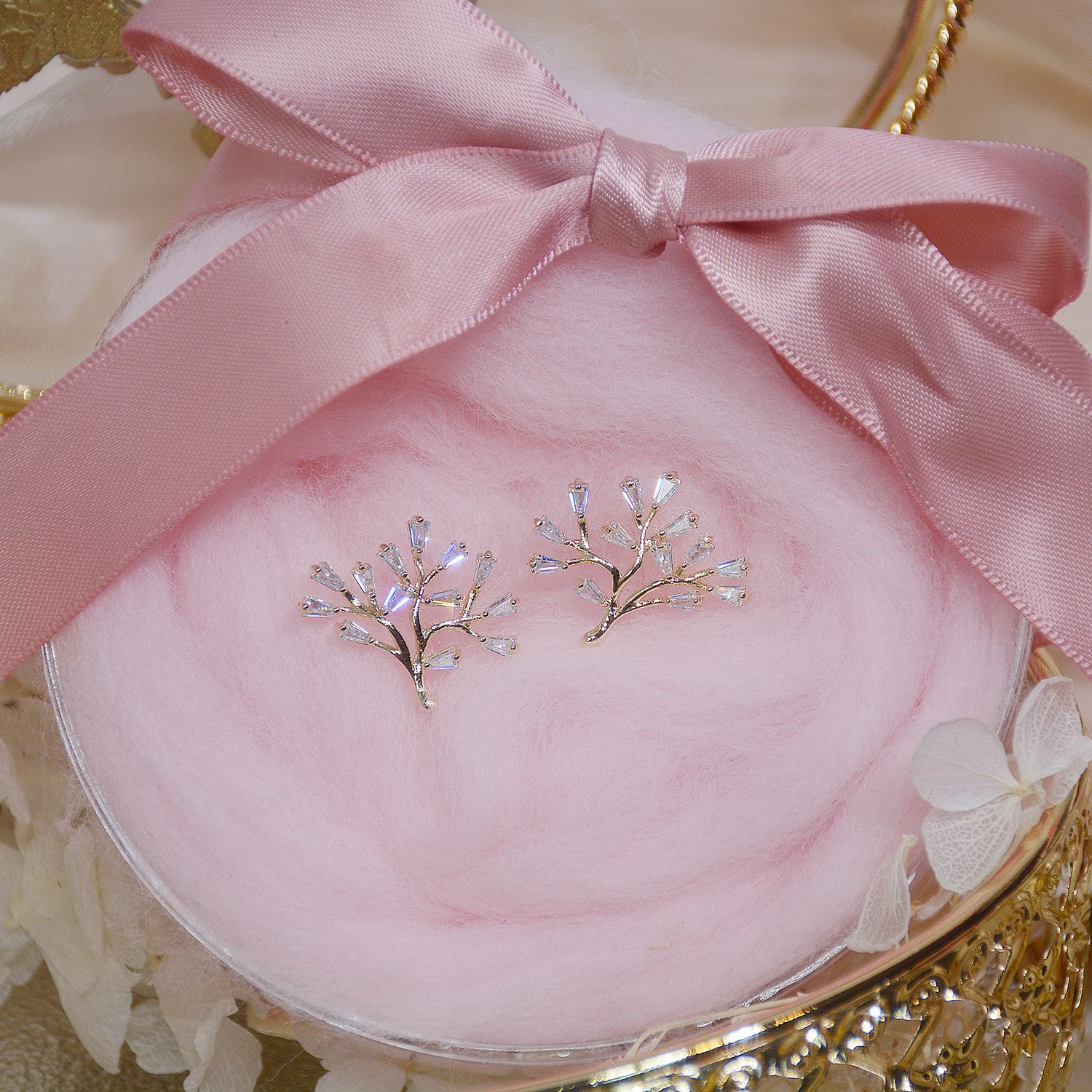 S925 Silver Needle Exquisite Zircon 14k Real Gold Leaf Shape Exquisite Earrings Temperament Female Earrings