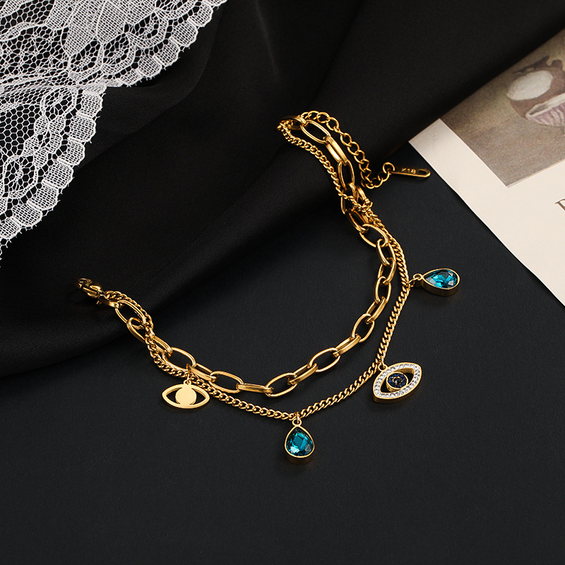 Double-layer Bracelet Devil Fashion Thick Chain Titanium Steel Bracelet