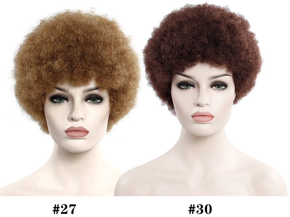 Aafrika lokkis juuksed 6 tolli lühike peakatte