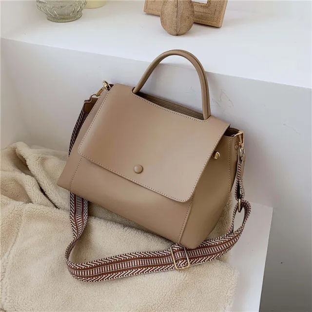 All match Solid Color Messenger Bag Femal Casual Retro Khaki - Shop at LoveMi