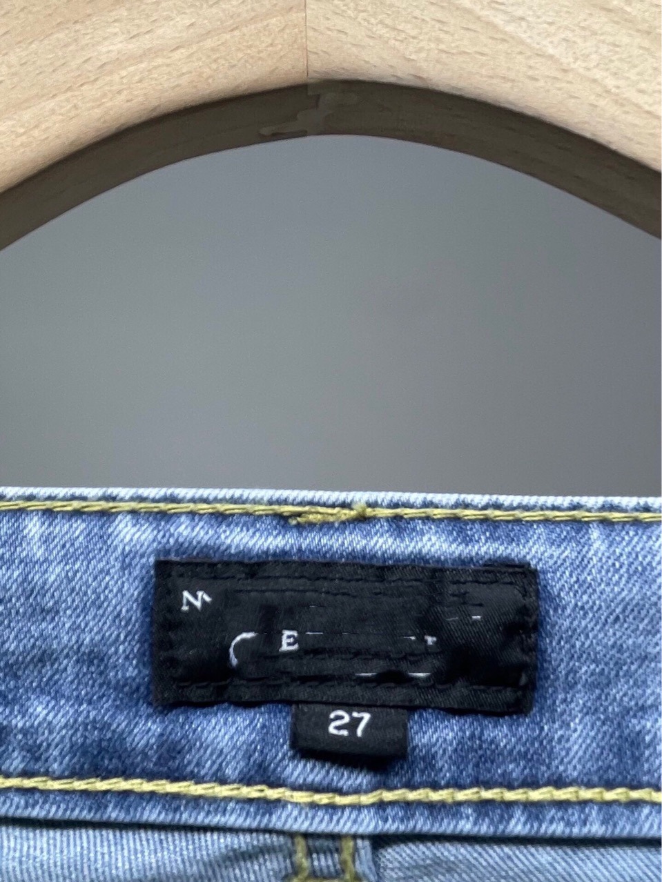 Ladies Spring Side Slit High Rise Straight Leg Jeans