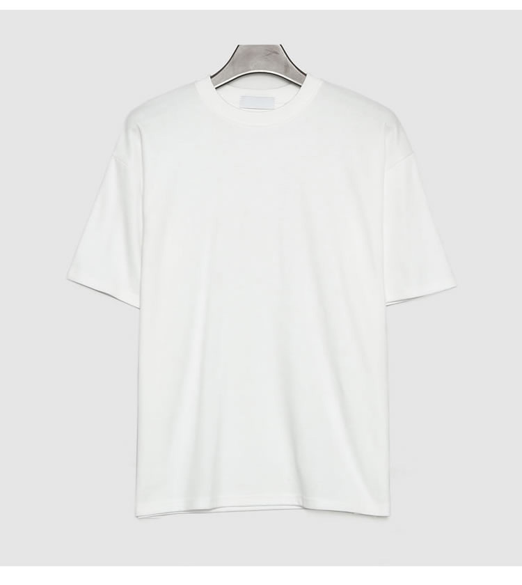 Men''s Loose Solid Color T-shirt Men''s Short Sleeve Fashion Brand Hong Kong Style Men''s Casual Top Summer Thin Cotton