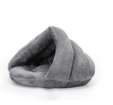 Arctic Velvet Triangle Nest Dog Nest Semi Closed Warm Pet Nest Bed In Winter Light Gray - Shop at LoveMi