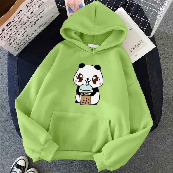 New Korean Style Hooded Plus Fleece Sweater Women Casual Loose Blouse Jacket Lovers Hoodie