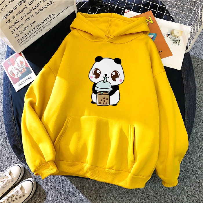 New Korean Style Hooded Plus Fleece Sweater Women Casual Loose Blouse Jacket Lovers Hoodie