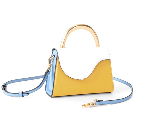 Curved Color-blocking Metal Wrist Bag Portable Messenger Women's Bag