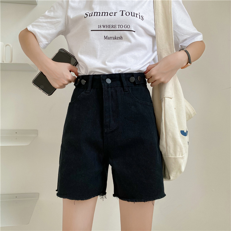 High Waist Denim Shorts Female Korean Version Loose And Thin Wild A-line Wide-leg Pants Trend