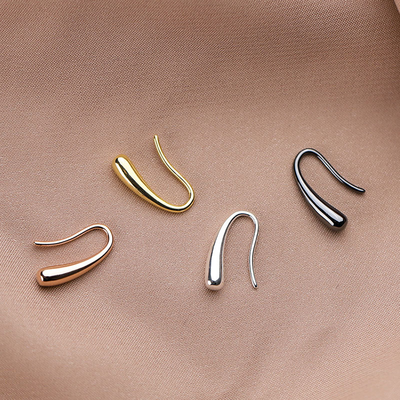 925 Sterling Silver Small, Small And Simple Temperament Personality Cold Wind Ear Buckle Earrings