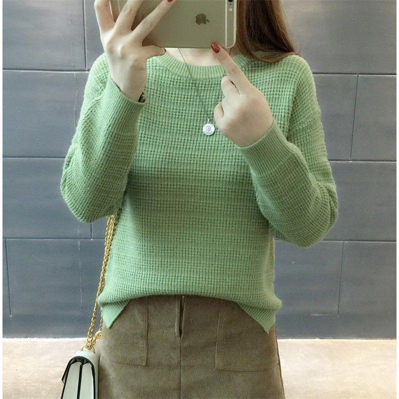 Title 2, Round Neck Sweater Womens Pullover Split Botto...