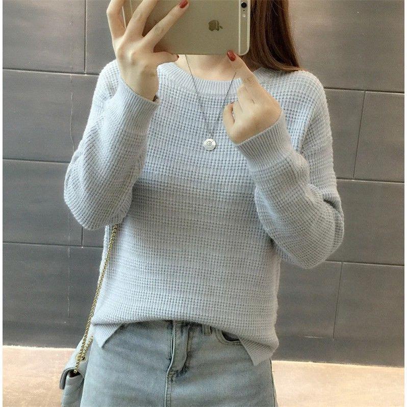 Title 4, Round Neck Sweater Womens Pullover Split Botto...