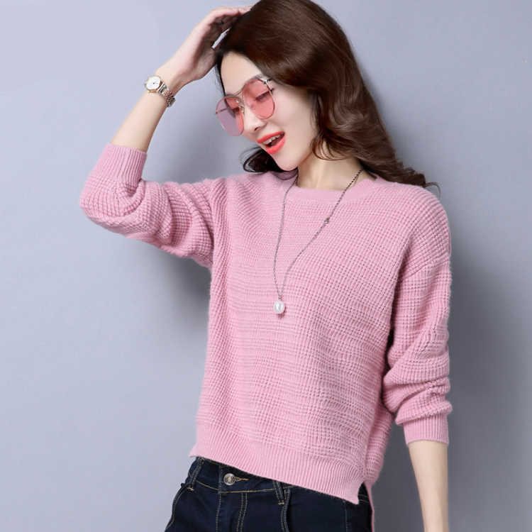 Title 9, Round Neck Sweater Womens Pullover Split Botto...