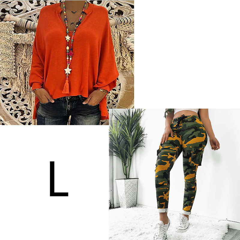 Loose V-neck long-Sleeved Bat Shirt Pants Two-Piece Suit