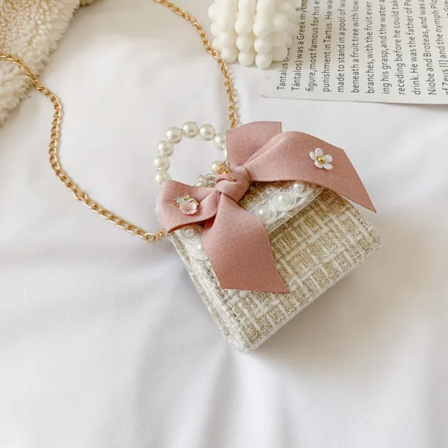 Fashion Small Fragrance Accessories Bag Chain Cute Flower Shoulder Bag White - Shop at LoveMi