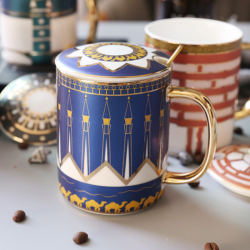 British Ins European Style Small Luxury Ceramic Couple Mug