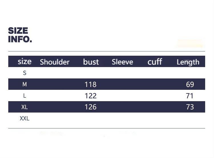Men's utility vest size chart