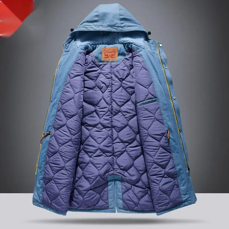 Autumn And Winter Plus Velvet Thick Mid-Length Padded Jacket Jacket