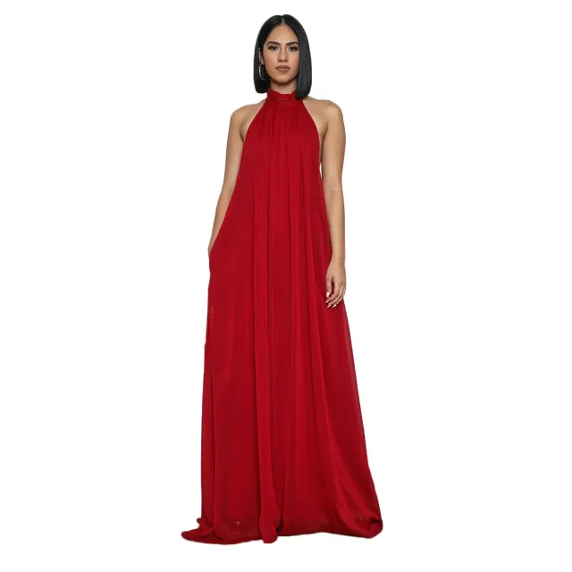 Casual Chiffon Loose Backless Women s Jumpsuit Red - Shop at LoveMi