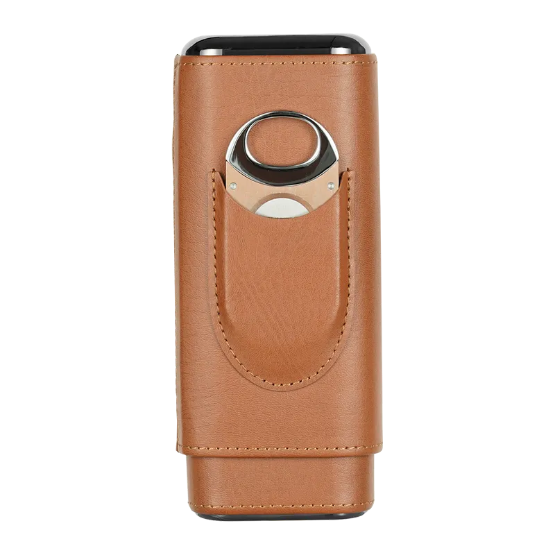 Cigar Case Portable Cigar Moisturizing Case Three-pack Cedar Wood Case - Black