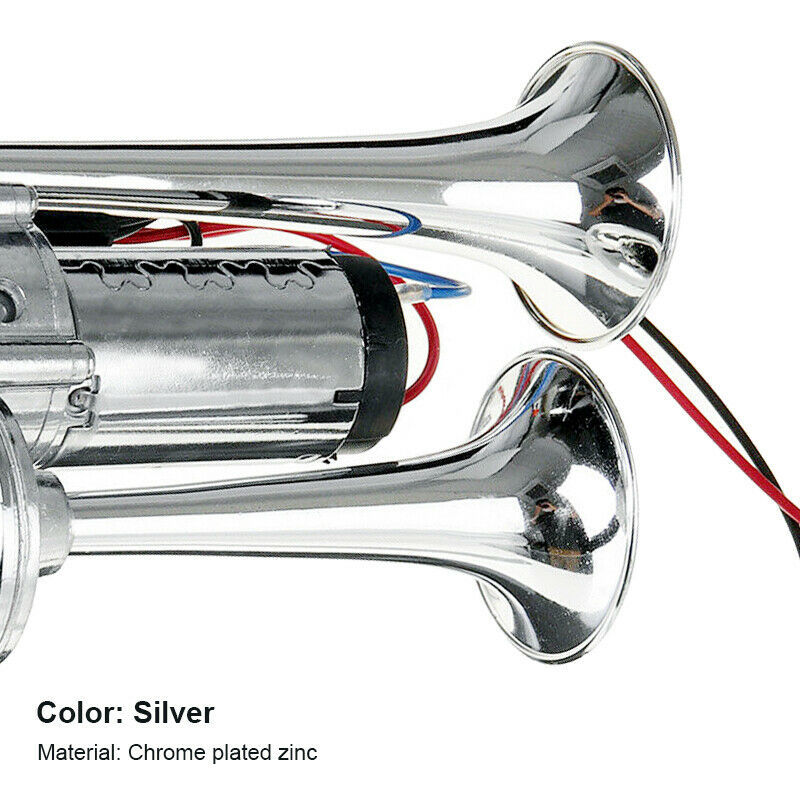 Double Tube Metal Conjoined Electric Pump Horn With Relay, Car Horn — foto 5
