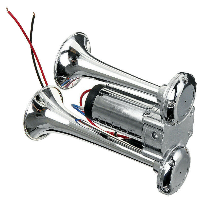 Double Tube Metal Conjoined Electric Pump Horn With Relay, Car Horn — foto 4