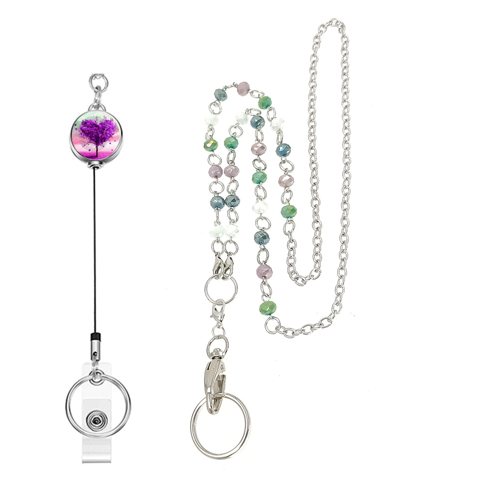 New Color Glass Bead Mobile Phone Key Lanyard