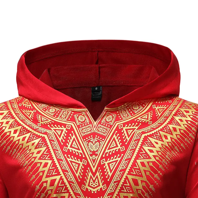 African Turk Chief Printed Long Sleeve Jacket With Arc Hem